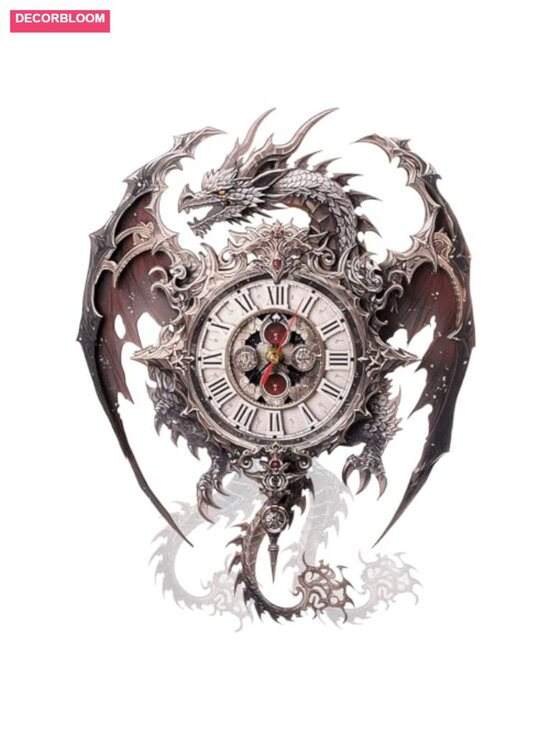 Other - 3D Wooden Dragon Clock Puzzle for Adults, Pendulum Wall Decor, STEM DIY Craft